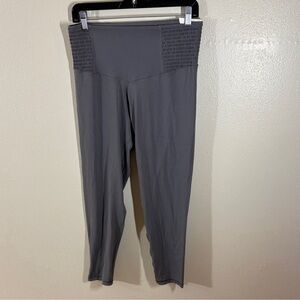 aerie Gray High-Waist Leggings with Smocked Waistband